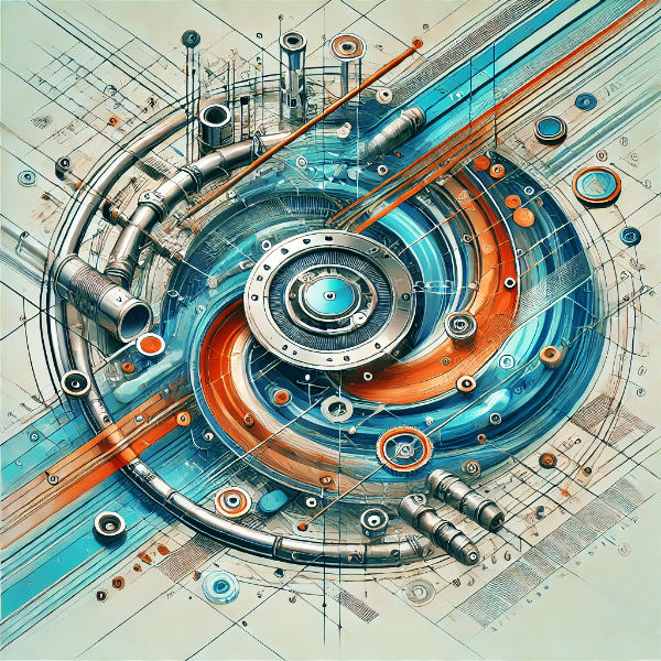 Image abstraite d'inspection d'installations et pièces de plomberie.